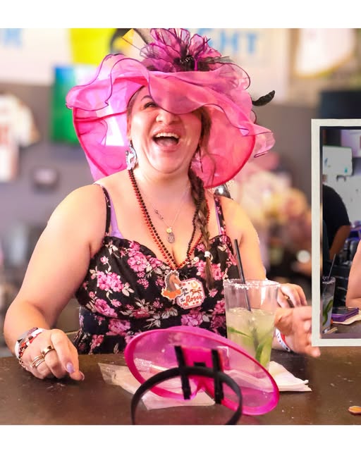 A guest celebrating at Lazy Palm